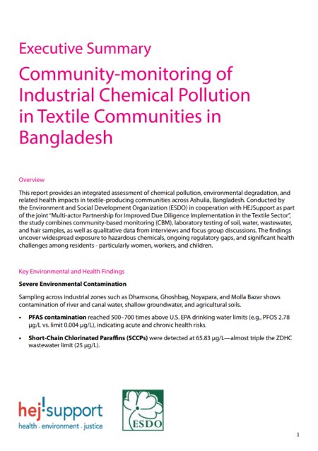 Cover Chemical Pollution Report-Summary